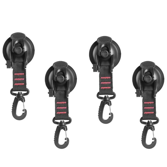 4pcs Heavy Duty Suction Cup with D Ring 360° Rotating Camping Suction Hooks Car Suction Cups Anchor for Awning Vacuum Van Truck Boat Tarp Home Hold Up to 22 lbs /10kg