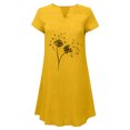 thumbnail image 4 of Yuyuzo Robes d'Été Décontractées pour Femmes 2025 Manches Courtes Col en V Robe en Lin Ample Tunique Confortable T-Shirts Robe Droite, 4 of 5