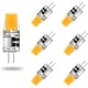 thumbnail image 1 of Bombilla LED G4 de 5 W, luz blanca cálida de 3000 K, base de cerámica de silicona, bombilla de bajo consumo, iluminación suave, ángulo de haz de 360°, casquillo G4 estándar, compatible con CA/CC de, 1 of 5