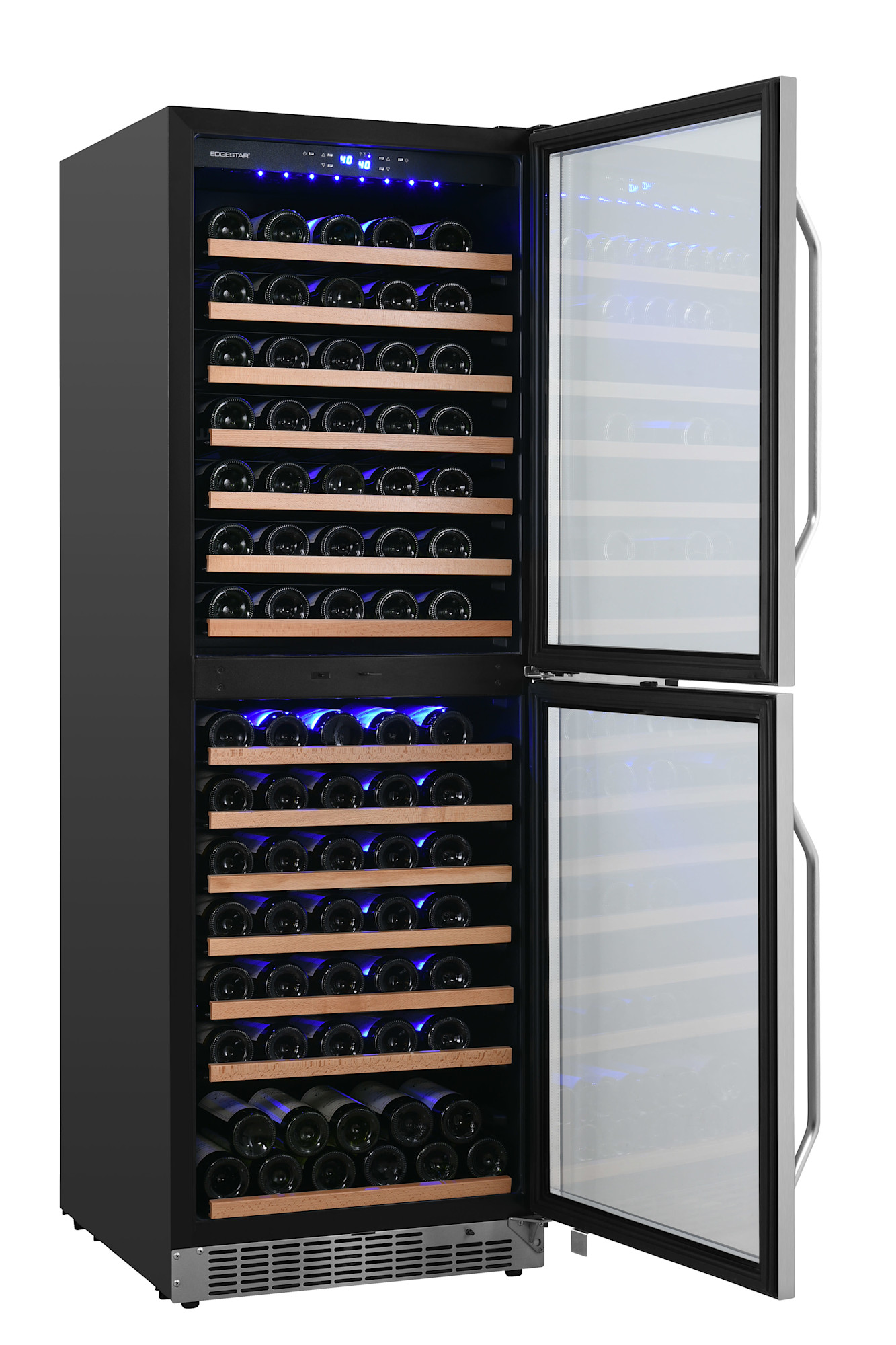 Edgestar Cwr1553dd 142 Bottle 24" Built-In Or Free Standing Dual Zone Double Door Wine