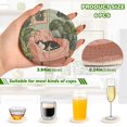 thumbnail image 2 of Yayeee 6 PCS Drink Coasters with Holder Set Woven Absorbent Round Tabletop Hot Pad, Pink Sleeping Cat, 2 of 7