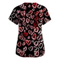 thumbnail image 3 of Valentines Day Scrub Tops for Women Hoilday Short Sleeve Cute Love Heart Printed Scrubs Casual V Neck Scrub Shirts Nursing Workwear Medical Nurse Uniform with Pockets Light Green XL, 3 of 3