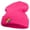 Magenta, variant on Mario Rainbow Star Embroidered 12 Inch Long Knitted Beanie - Yellow OSFM