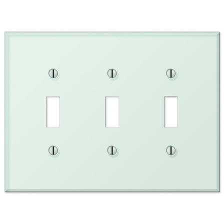Amerelle Acrylic Glass Tile Triple Switch Wall Plate Cover Mint White