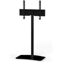 SONOROUS TV Stand PL2800 BLK for Up to 65 Inches TV - Floor Stand TV Bracket for LCD, LED & Flat Screen - Fixed TV Stand with Tempered Glass Base, 45 Degree Swivel & Wire Management - Black
