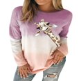 thumbnail image 2 of Chemise à Fleurs à Manches Longues pour Femmes Pullover Gradient Chemisier, 2 of 2