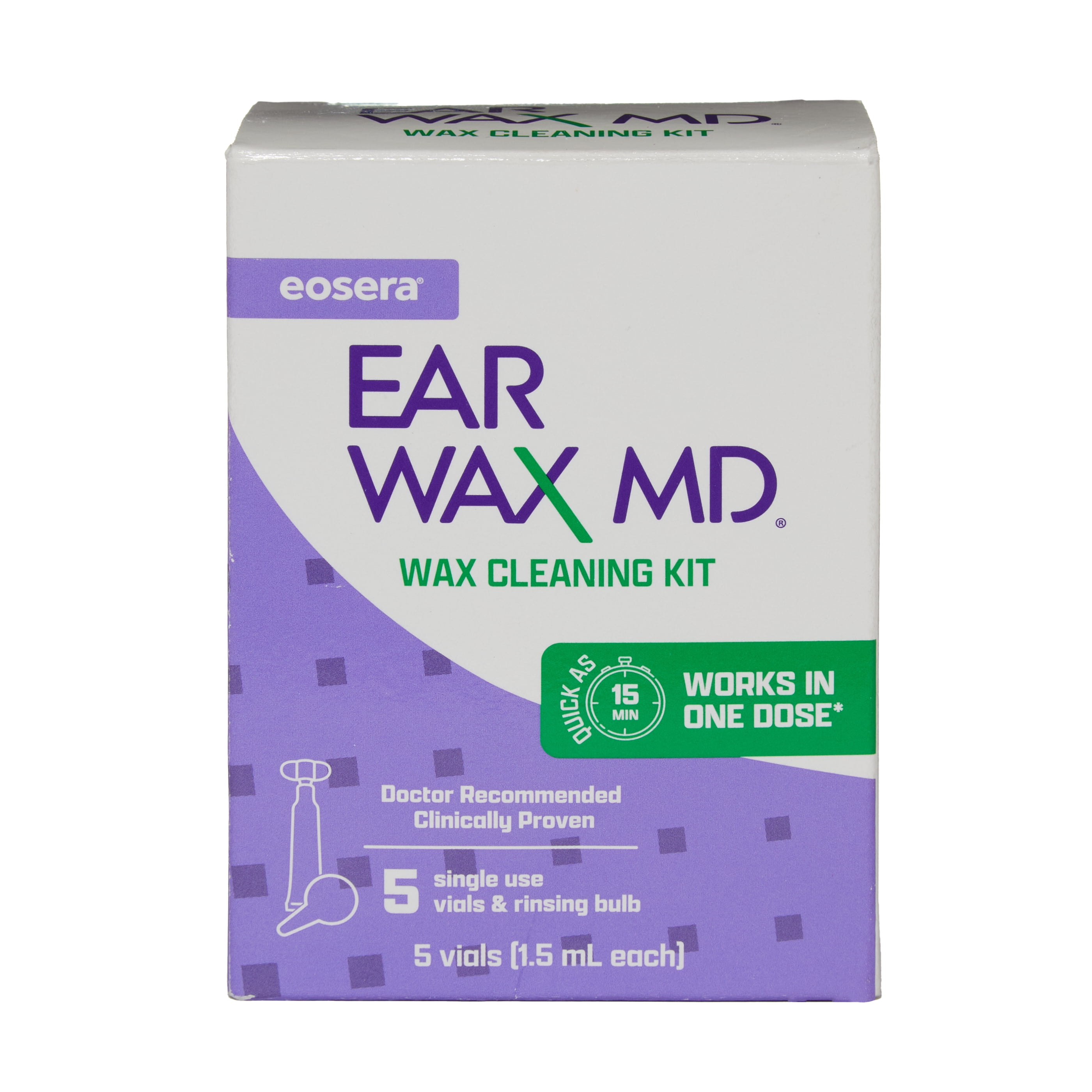 Eosera EAR WAX MD Wax Cleaning Kit, 5 Single Use Vials