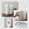 thumbnail image 5 of Unique Bargains Modern Geometric Metal Bookends for Office White Style C 3"x3.1"x8.5", 5 of 6