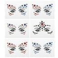 thumbnail image 1 of 6 Sheets Rhinestone Star Face Stickers DIY Rhinestone Eye Stickers for Women, 1 of 7