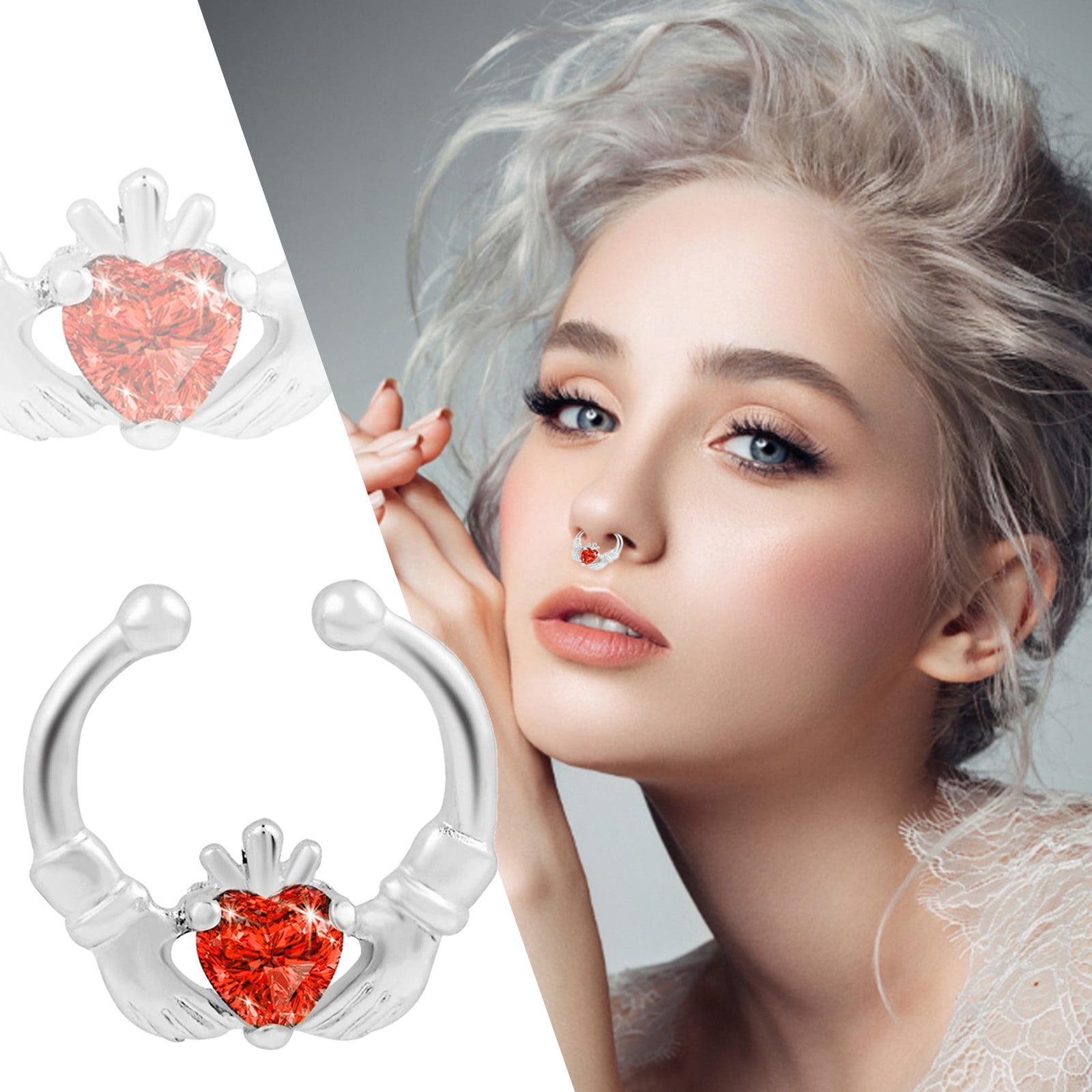 Bendable Seven Gem Septum Ring – Beauty Mark Body Jewelry