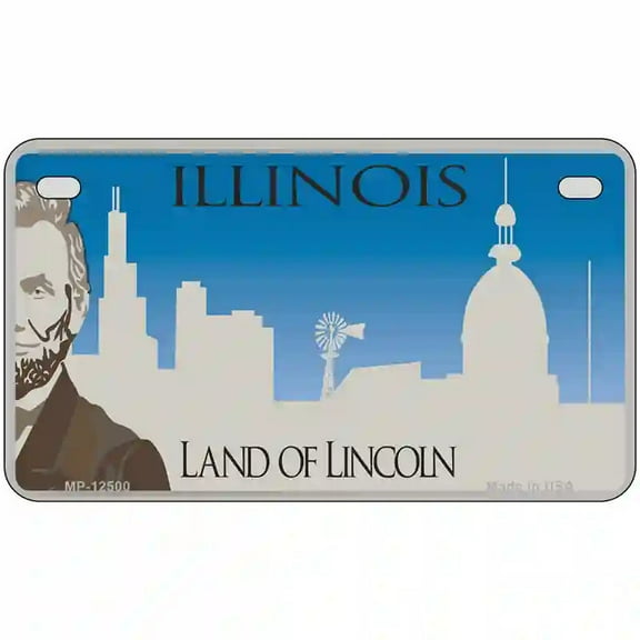 Illinois Blank Novelty Metal License Plate 7" x 4" Motorcycle (MP)