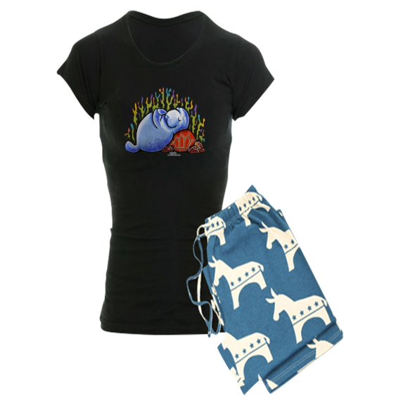 CafePress - Sea Turtle N Manatee - Women's Dark Pajamas