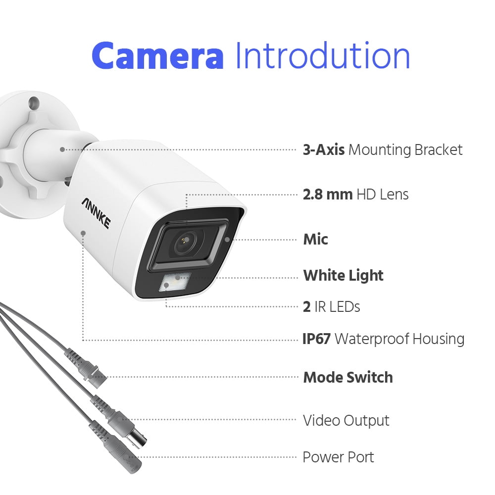 ANNKE 3K 8CH 4PCS Dual Light Cameras Wired Security System, Color & IR Night Vision, f/1.2 Super Aperture, 4in1 Output Signal, Microphone, IP67, AI 4K DVR, Smart Person/Vehicle Detec, 2TB HDD