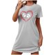 thumbnail image 2 of Camisón corto de mujer, vestido de largo medio con estampado de moda, camisón corto extragrande de mujer, camisón de manga corta con estampado de pecho a la moda, camisón de mujer, 2 of 5