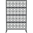thumbnail image 3 of EastVita 1PC Metal Privacy Screen Outdoor, Freestanding Decorative Divider with Rust-Resistant Coating, Black Circle, 3 of 8