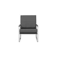 thumbnail image 2 of Accent Arm Chair - Modern Leather Chair with Chrome Finish - Comfortable Lounge Seating, 2 of 6