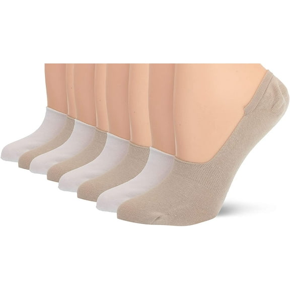 HUE womens Sneaker Liner 4 Pair Value Pack One Size Sandbar