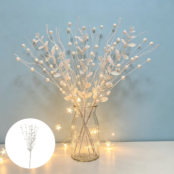 Hioyaky 2Pc White Babys Breath Artificial Flower Floral Arrangement Bulk 4Th Of July Independence Day Decoration For Home Indoor Table Vase Wedding
