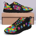 thumbnail image 4 of Autism Shoes Women Men Running Sneakers Autism Awareness Puzzle Print Tennis Walking Shoes Black Size 7, 4 of 5