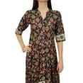 thumbnail image 5 of Bimba Women Long Asymmetrial Printed Dress Button Down Rayon Kurti Clothing, 5 of 7
