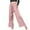 Pink, variant on HAiming Women's Palazzo Pants Trendy Pleated Ribbon Straight Wide Leg Pants Casual Elastic High Waisted Lounge Trouser