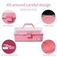 thumbnail image 3 of 12in Three-Layer Multipurpose Storage Box Folding Tool Box/Art & Crafts Case/Sewing Supplies Organizer/Medicine Box/Family First Aid Box with 2 Trays (Blue), 3 of 6