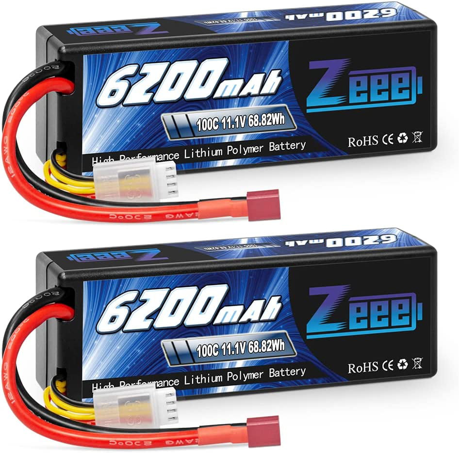 Zeee 3S Lipo Battery 5200mAh 11.1V 60C with Deans T Plug Hardcase Battery for RC Car Boat Truck Helicopter Airplane Racing Models 