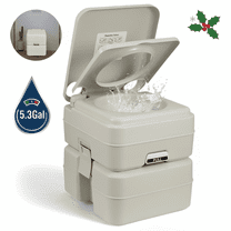 GASKY 5.3 Gallon Portable RV Toilet, Camping Toilet, Porta Potty for Adults, Portable Potty for Camping with Carry Handle, Leak-Proof for Camper Home Use Travel Boat Trailer Trucker Van Grey