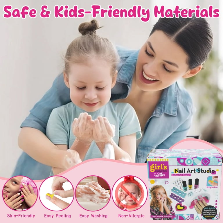 JUGAAD LIFE Kids Nail Polish Set Toys for Girls 6-12, Nail Salon