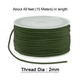 thumbnail image 2 of Unique Bargains Nylon Beading Thread Cord 2mm Extra Strong Braided Nylon String for Necklace Crafting 15M/49 Feet, Dark Olive Green, 2 of 5