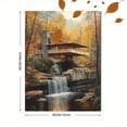 thumbnail image 3 of Autumn Waterfall House Canvas Print/Wall Art， Perfect for Living Room， Bedroom， Office， Bathroom， and Dining Room Decoration., 3 of 8