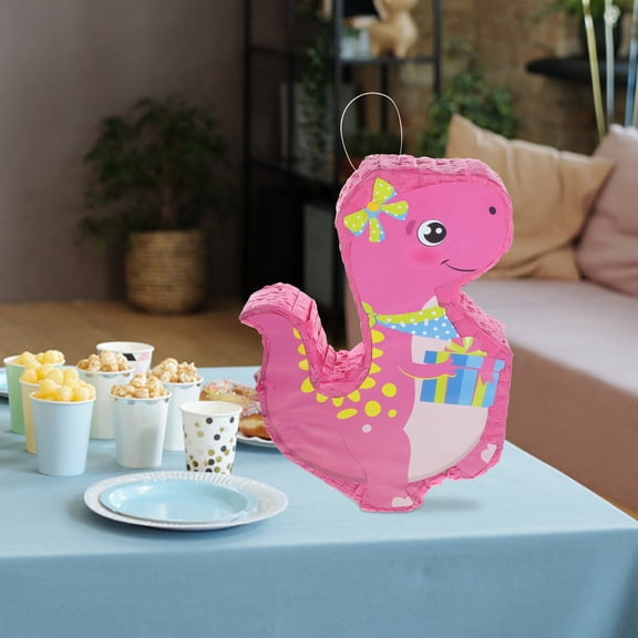 PTOOTP Pink Dinosaur Pinata Decorative Hanging Pinata for Party Fun and Candy Game