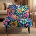 thumbnail image 2 of HELLHERO Elastic Bottom Armless Accent Chair Cover for Hotel, Stay in Place Armless Accent Chair Protector, Vibrant Floral Print, 2 of 8