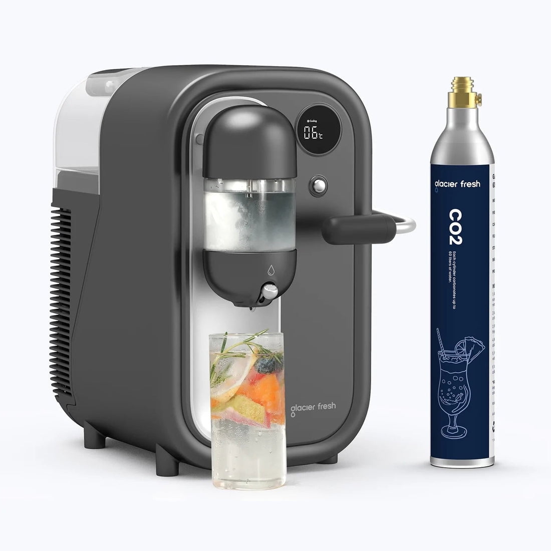 GLACIER FRESH Cold Soda Maker with LED Display Sparkling Water Maker