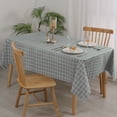 thumbnail image 3 of Hiasan 2-piece pack Checkered PVC Tablecloth Rectangle - 100% Waterproof Spillproof Stain Resistant Wipeable Vinyl Table Cloth for Outdoor Picnic Kitchen Dining, 54 x 120 Inch, Grey, 3 of 8