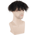 thumbnail image 6 of Toupee for Man Europen Human Hair Replacement Systems Men Hairpiece Mono Lace with PU Around Curly Wig (Natural Black Color, 8"x7"), 6 of 7