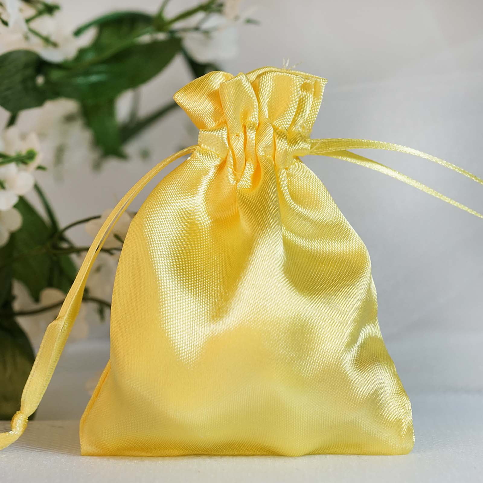 35 4x6 Golden yellow Organza bags 35 4x6 inches Star Print Organza pouches for Candy jewelry party wedding favor present bag
