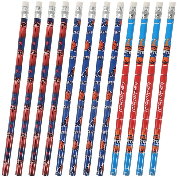 12 Pcs Paper Making Lit Basketball Pencil Student 19.80X0.80X0.80CM