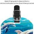 thumbnail image 4 of Square 2Pack PU Leather Dolphin Cruise Luggage Tag with Privacy Cover and Name ID Tag for Travel Handbags Backpacks Luggage Tags, 4 of 6