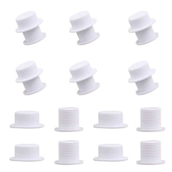 Replacement Threaded Buttons For Beach Bags And Totes, Plastic Screw-On Button Set For Straps And Outdoor Gear, White Fastener Clips For Diy Bag Repair And Craft Projects,White - 3.2Cm