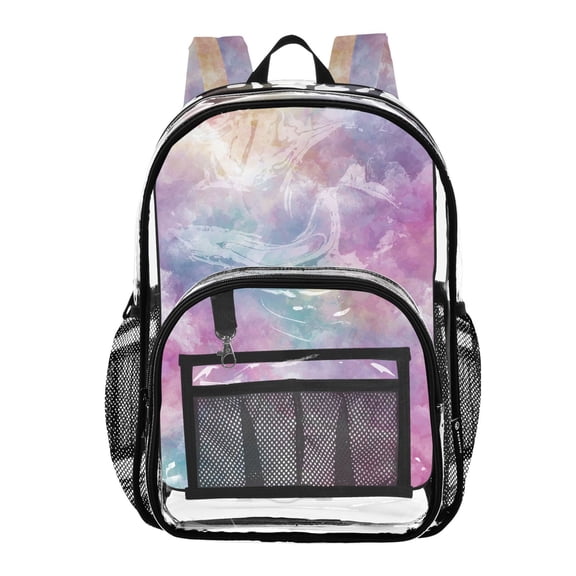 Clear Backpack 12L Large Capacity Transparent Waterproof Watercolor