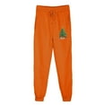thumbnail image 4 of Makaor Womens Joggers with Pockets Christmas Solid Baggy Fleece Loose Trousers with Elastic Waist Orange XL, 4 of 4