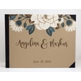 thumbnail image 3 of Darling Souvenir Brown Floral Printed Wedding Guest Book Hardbound Cover Sign In Book Registry Scrapbook-9 x 12 Inches, 3 of 5