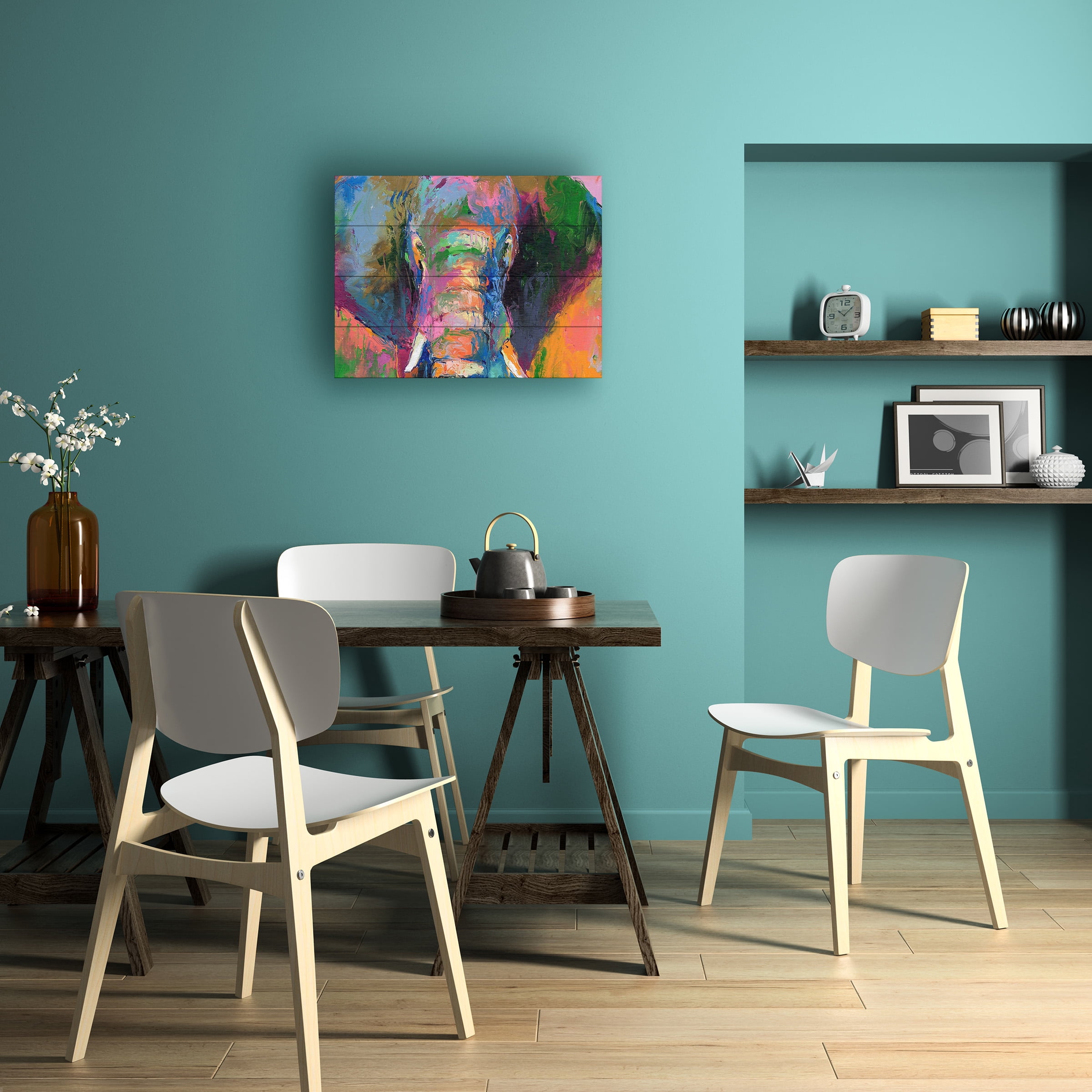 Richard Wallich 'Elephant 2' Wood Slat Art