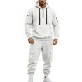 thumbnail image 4 of MLQIDK Men's Big and Tall Track Suits 2 Piece Set Athletic Workout Gym Casual Fleece Zip up Hoodie and Sweatpants Tracksuits Winter Jogging Sweat Suits Lounge Outfit Deep Red L, 4 of 5