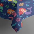 thumbnail image 3 of Mermaid Sea Princess Pattern Rectangle Tablecloth 60"x84",Waterproof Polyester Rectangle Table Cloth, Wipeable Spillproof Polyester Tablecloth for Dining, Camping, Indoor and Outdoor, 3 of 5
