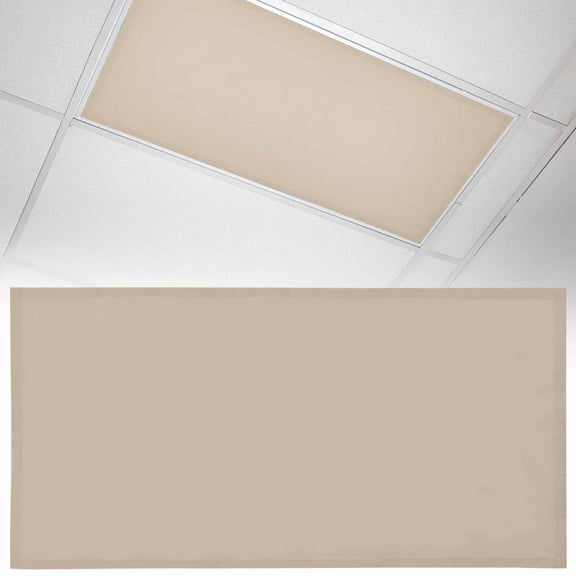 1 Pack Solid Color Fluorescent Light Covers for Ceiling Lights Light Khaki Magnetic Ceiling Light Covers Overhead Light Filters for Office Classroom Home