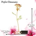 thumbnail image 3 of Matashi 24K Gold Plated Rose Flower Tabletop Ornament with Red, Pink & Green Crystals – Elegant Metal Floral Décor, 3 of 7