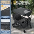 thumbnail image 3 of MOONCOOL 4 Seater Stroller Wagon, Quad Stroller Wagon for 4 Kids, Push Pull Collapsible Toddler Wagon Stroller with Canopy, Convertible Seats, 5-Point Harnesses, Snake Tray, 3 of 5