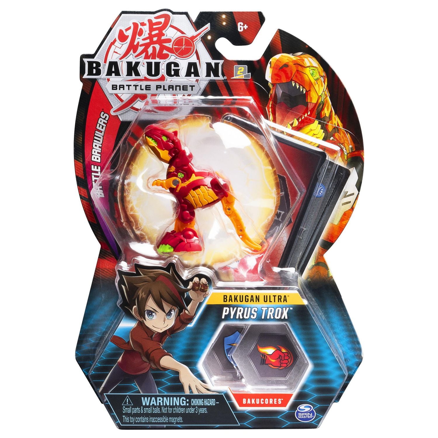 Bakugan Ultra, Pyrus Trox, 3-inch Tall Collectible Transforming Creature